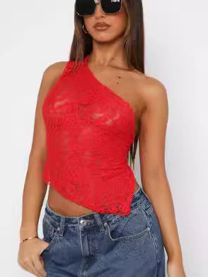 Lace & Allure Asymmetrical Top